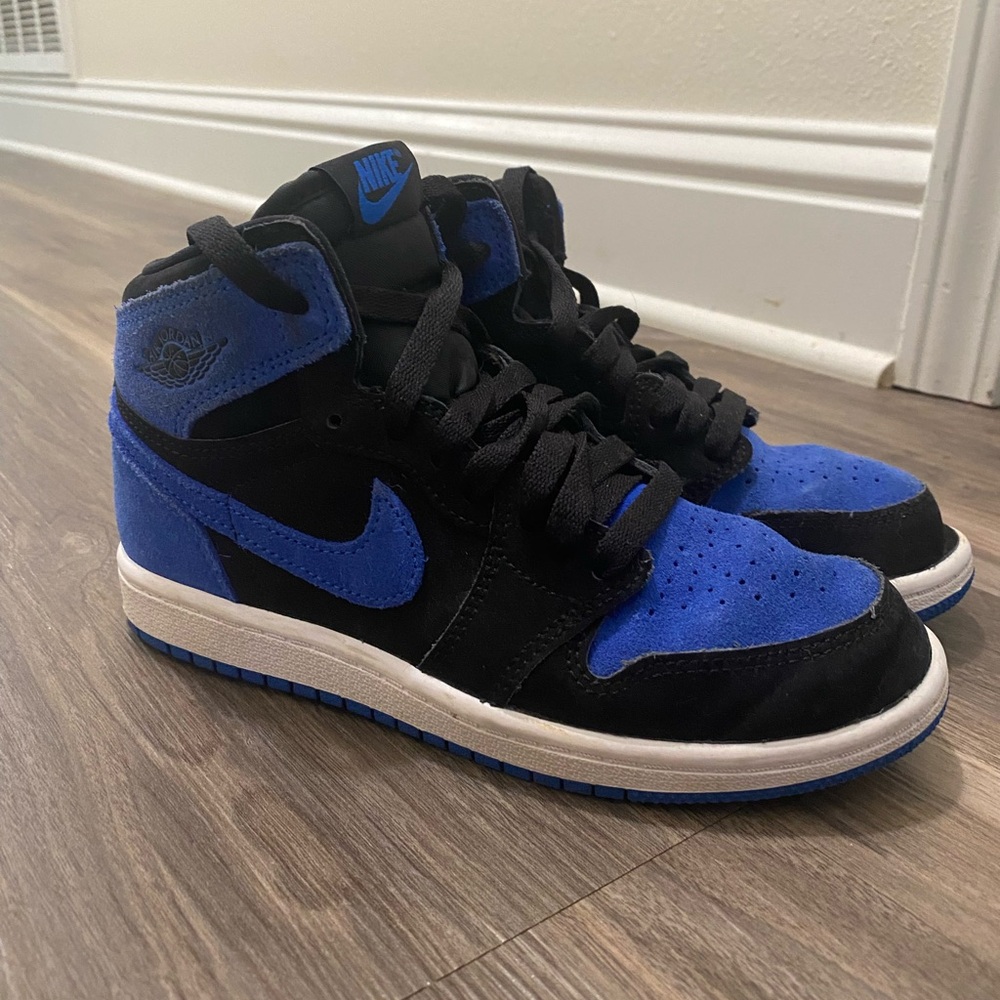 Nike Air Jordan Royal Blue and Black High-Tops